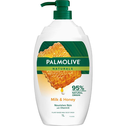 Palmolive Body Wash Shower Gel Naturals Milk & Honey 1l