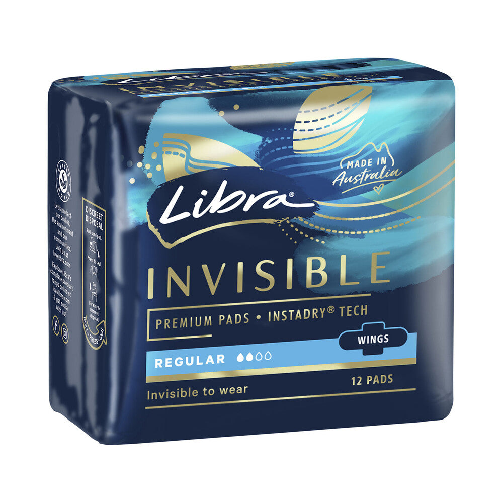 Libra Invisible Pads Regular Wing - 12 pack