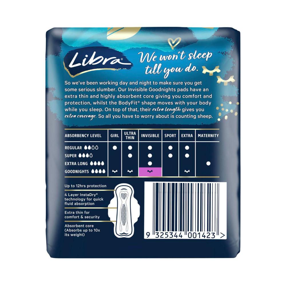 Libra Invisible Pads Goodnight - 8 pack