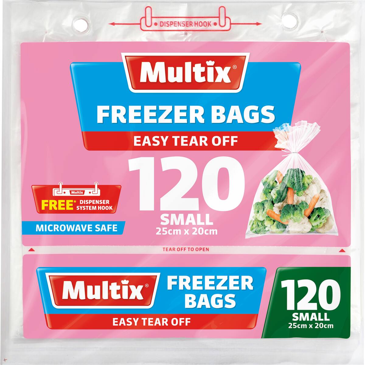 Multix Easy Tear Off Freezer Bags Small 120 Pack