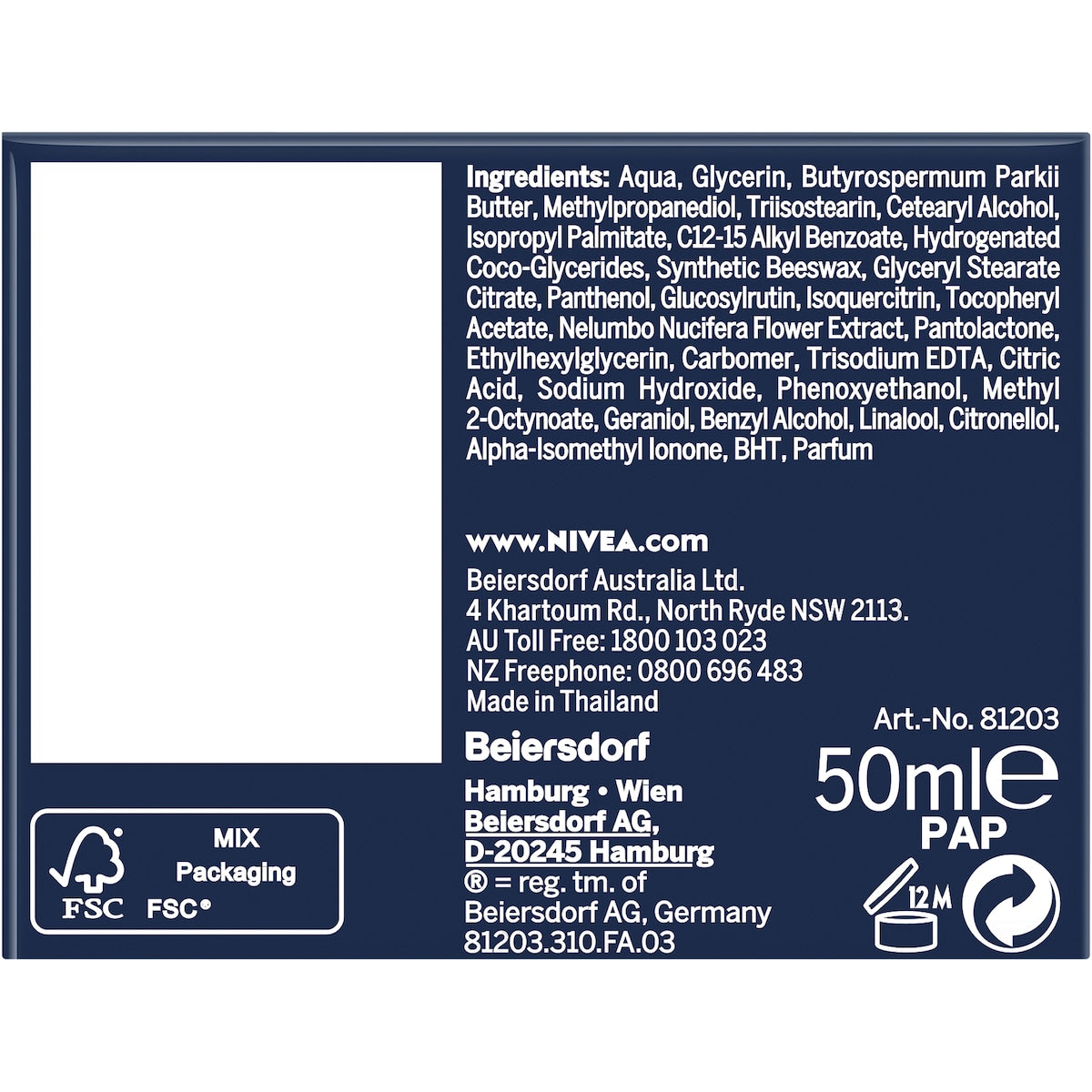 Nivea Refreshing Night Cream Face Moisturiser 50ml