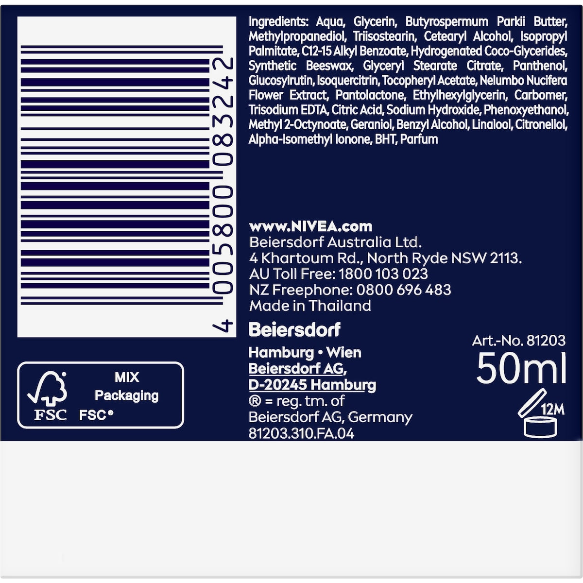 Nivea Refreshing Night Cream Face Moisturiser 50ml