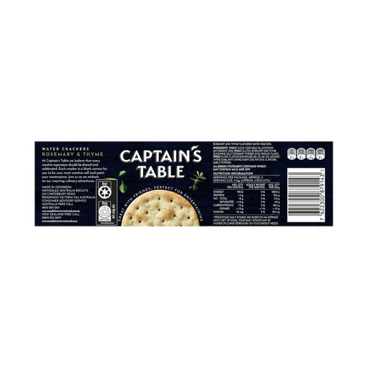 Captain's Table Water Crackers Rosemary & Thyme - 125g