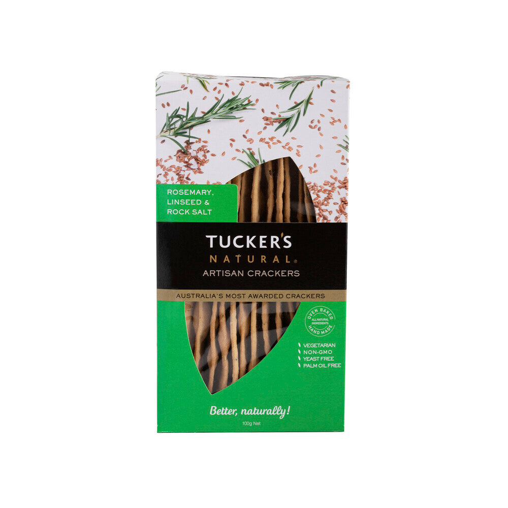 Tuckers Natural Artisan Cracker Rye Rosemary - 100g