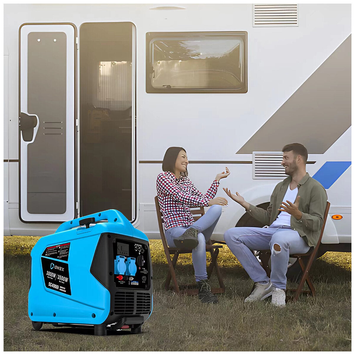 Onex SC4000i Inverter Generator 3500W Pure Sine Cyan Portable