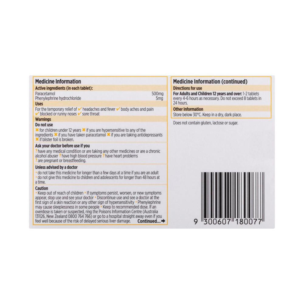 Codral Cold & Flu Tablets - 10 pack