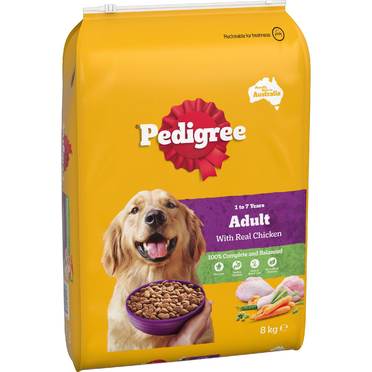Pedigree Adult Dry Dog Food With Real Chicken 8kg
