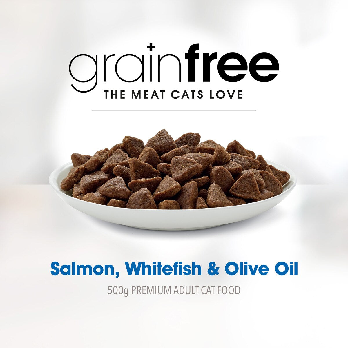 Fussy Cat Grain Free Adult Dry Cat Food Salmon Whitefish & Olive Oil 500g