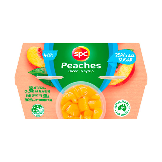 SPC Peach Cup Less Sugar - 4 pack