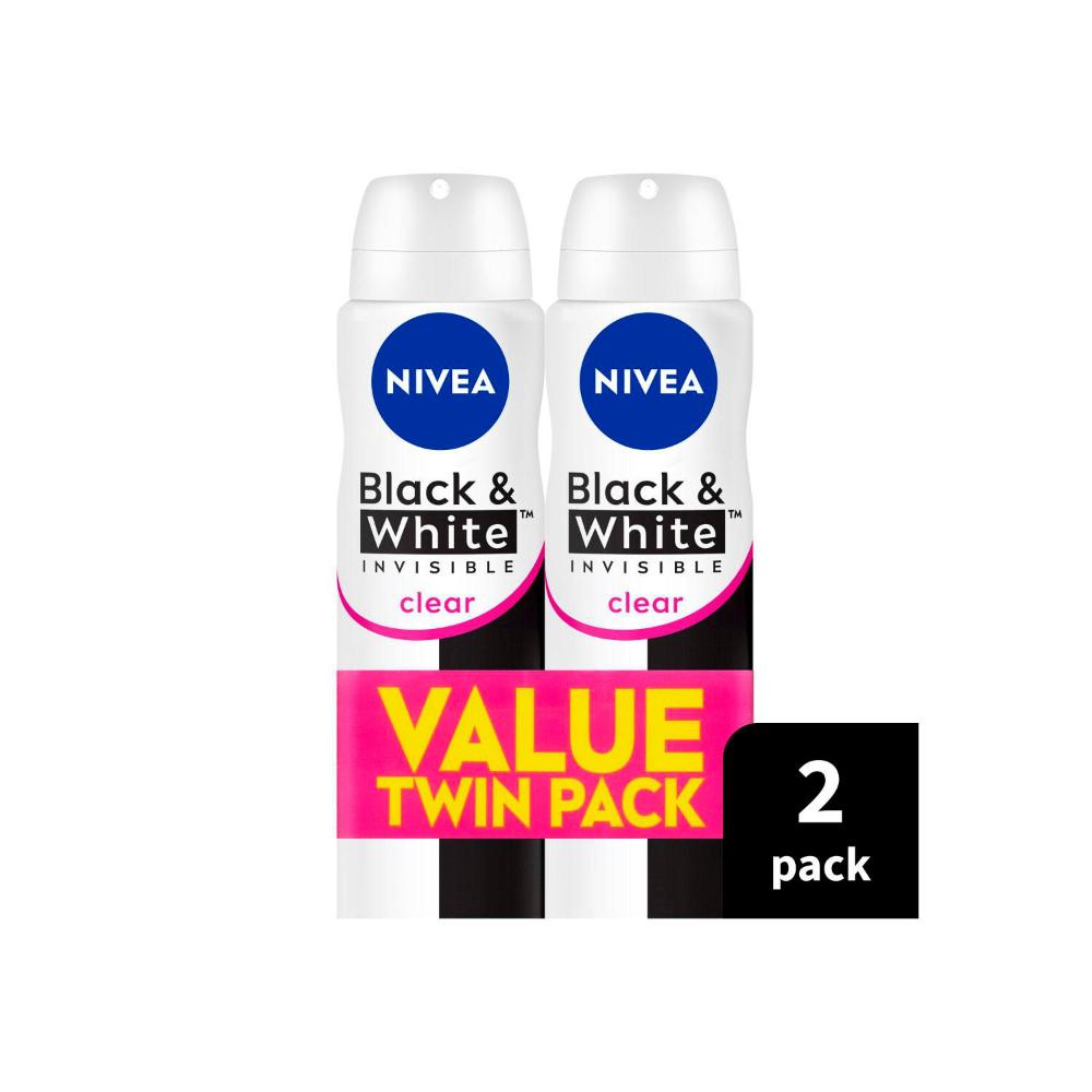 Nivea Black And White Twin Pack Aerosol Deodorant - 500mL
