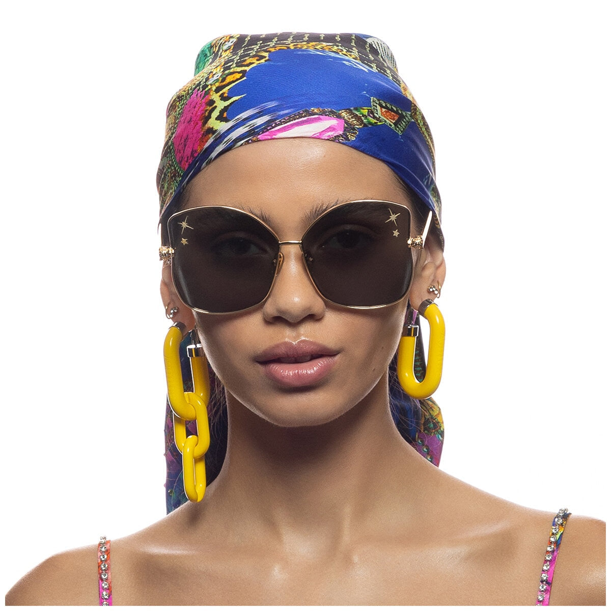 Camilla Pedigree 2330810 Butterfly Sunglasses Gold Metal Green