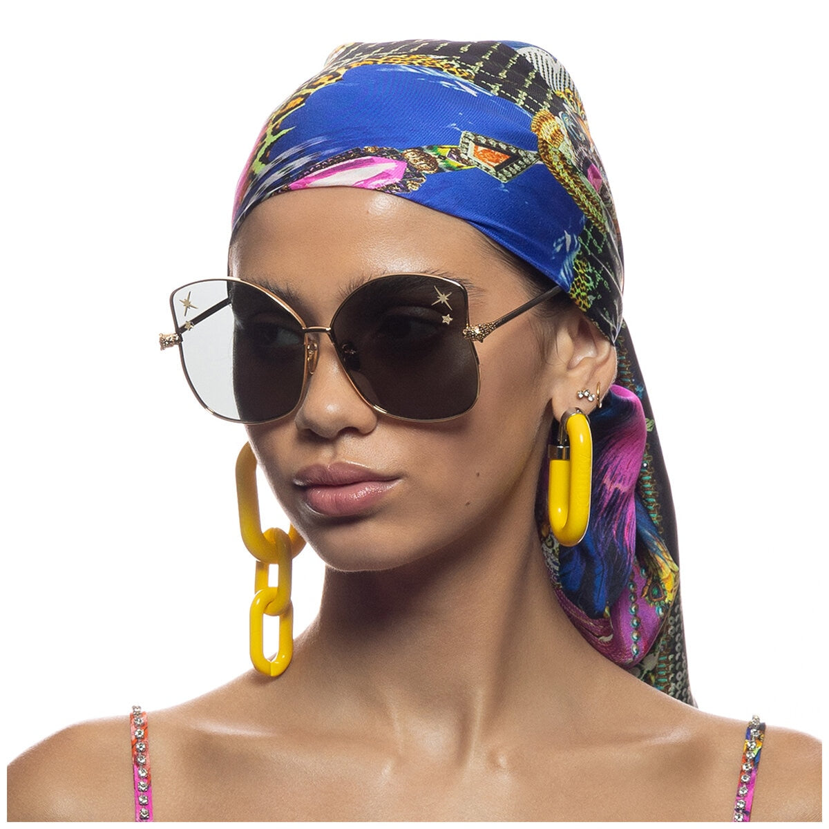 Camilla Pedigree 2330810 Butterfly Sunglasses Gold Metal Green
