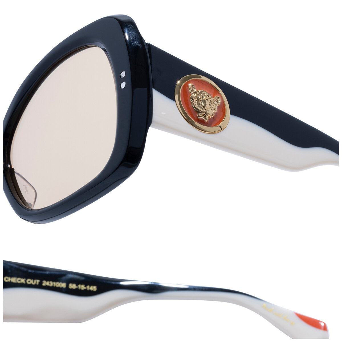 Camilla Women's Butterfly Sunglasses CAM2431006 Black/Ivory Amber