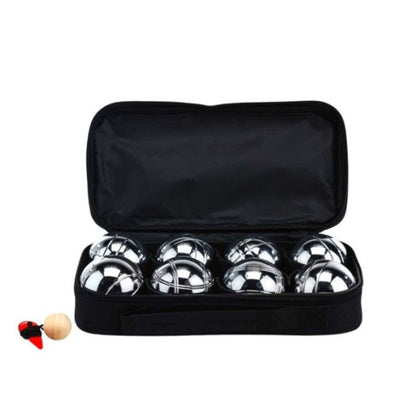 Jenjo Bocce Pétanque Set Model 10 Silver Metal with Carry Case