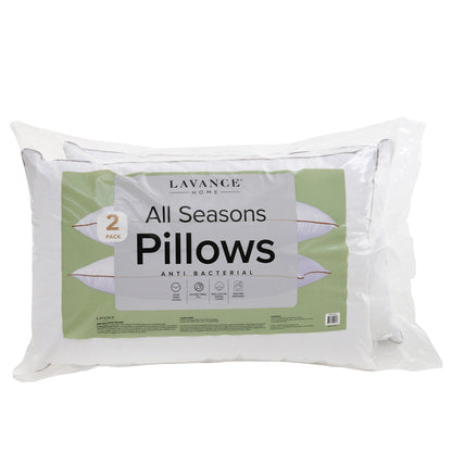Lavance Antibacterial Pillow All-Season White/Copper Gold 2 Pack