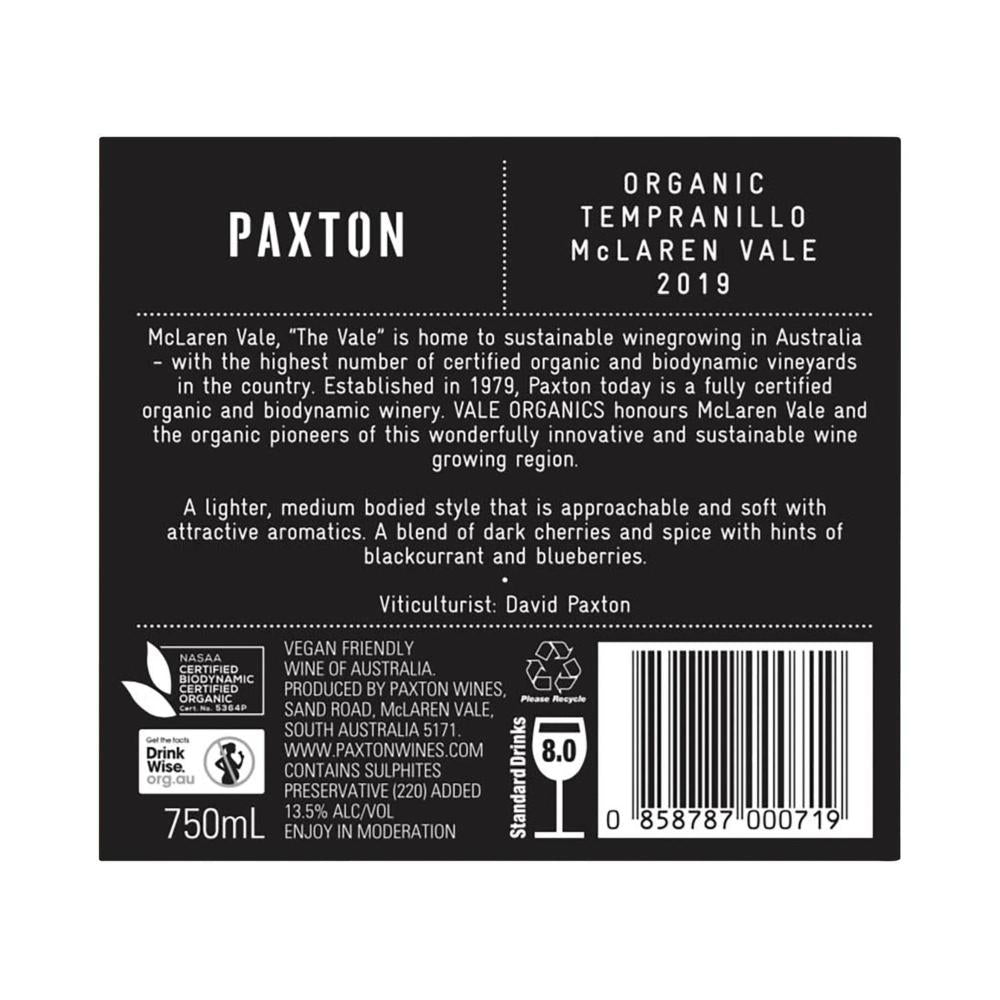 Paxton Vale Organics Tempranillo 750ml - 1 Each