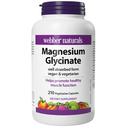 Webber Naturals Magnesium Glycinate 200mg 210 Tablets Gentle WN2567