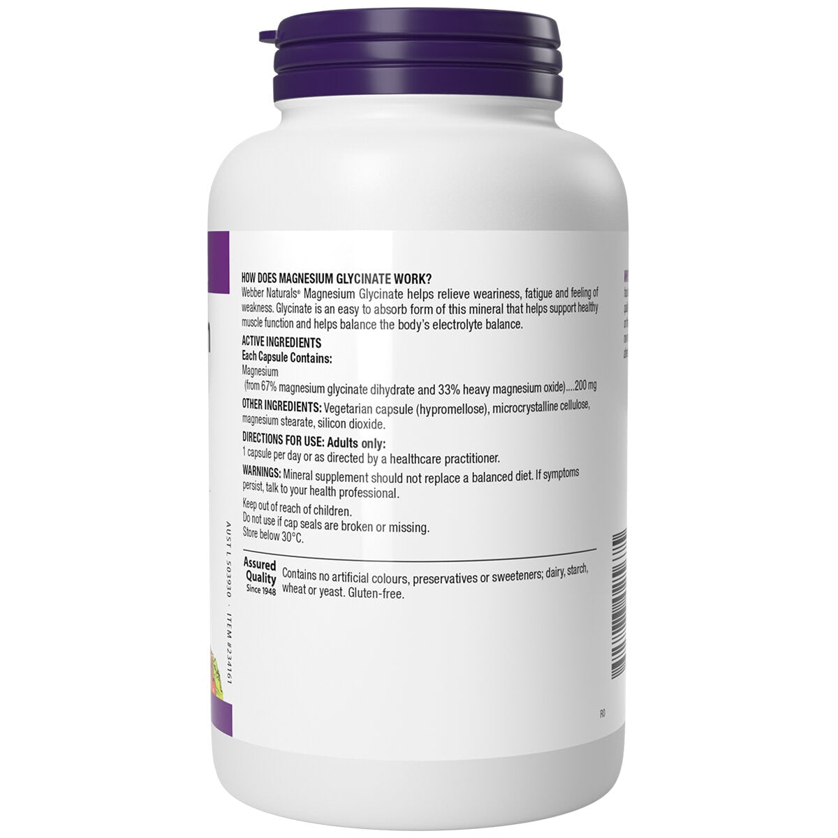 Webber Naturals Magnesium Glycinate 200mg 210 Tablets Gentle WN2567