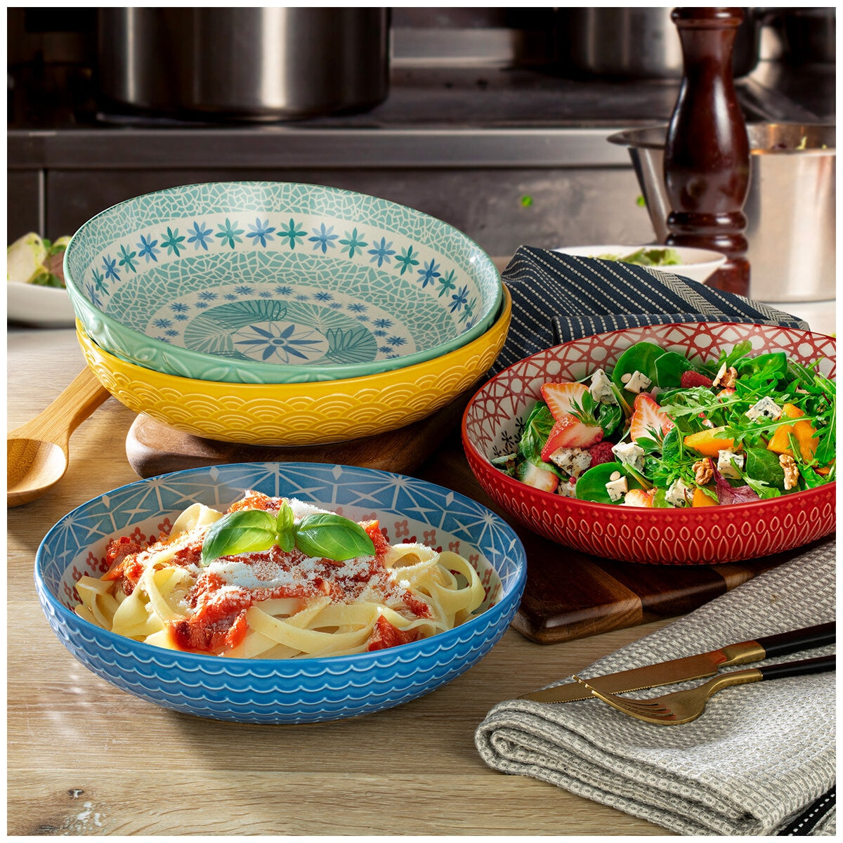 Signature Housewares Dinner Bowls 4 Piece Set Stoneware 1154mL