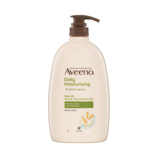 Aveeno Daily Moisturising Light Fragrance Gentle Scent Body Wash Nourish Hydrate Normal Dry Sensitive Skin Ph-Balanced - 1L