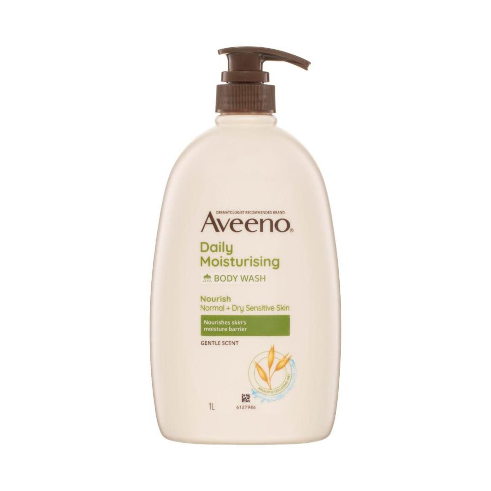 Aveeno Daily Moisturising Light Fragrance Gentle Scent Body Wash Nourish Hydrate Normal Dry Sensitive Skin Ph-balanced - 1L