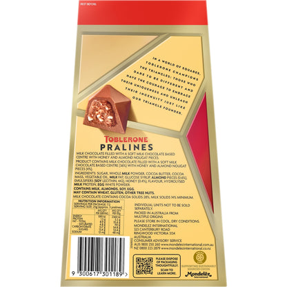 Toblerone Pralines Milk Chocolate Gift Box 180g
