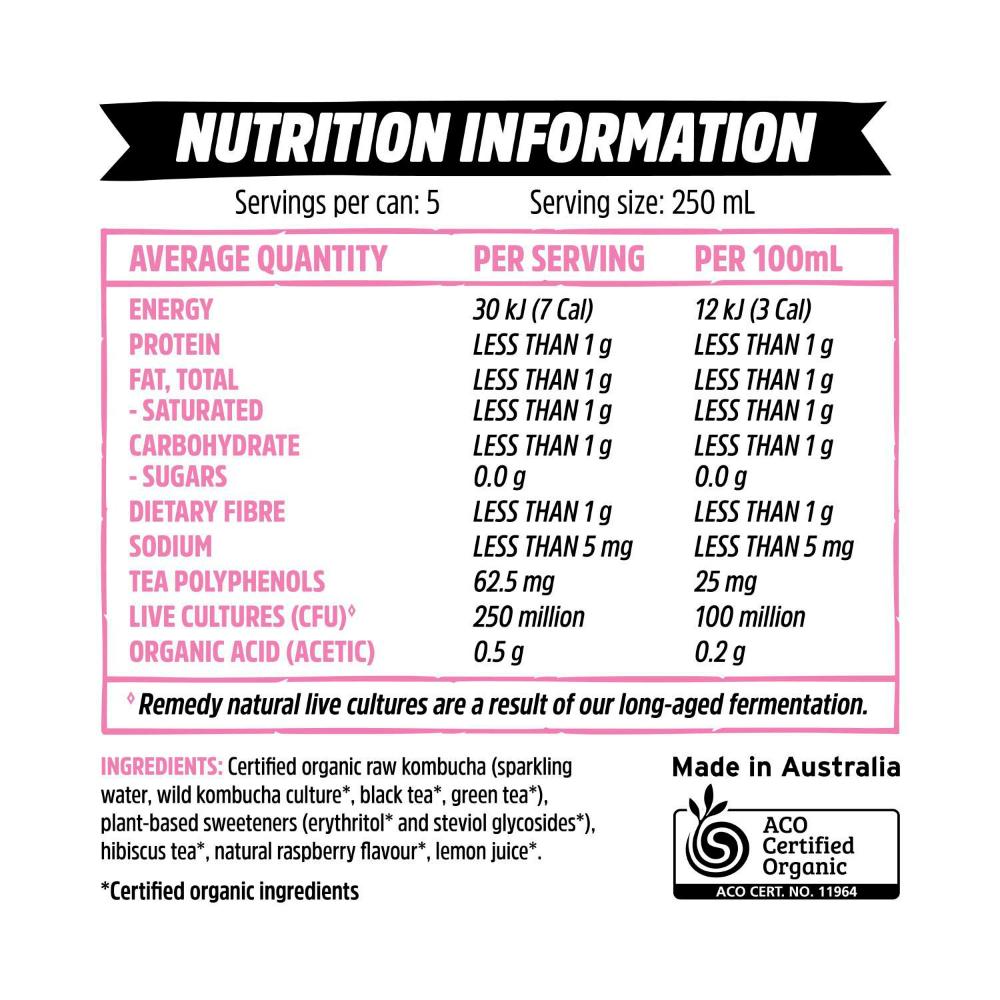 Remedy Kombucha Raspberry - 1.25L
