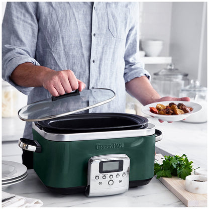 Greenpan Slow Cooker CC009380-001 Pine Green Pfas-Free 6L