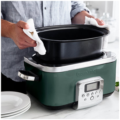Greenpan Slow Cooker CC009380-001 Pine Green Pfas-Free 6L