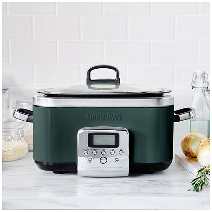 Greenpan Slow Cooker CC009380-001 Pine Green Pfas-Free 6L