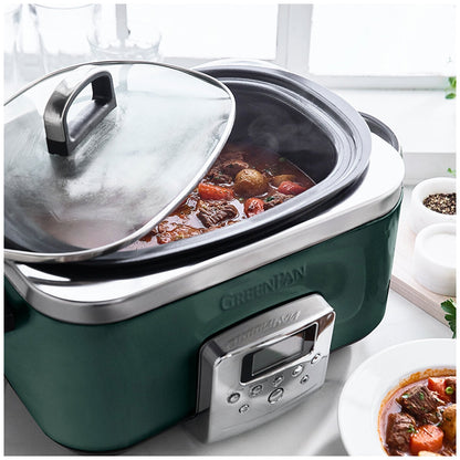 Greenpan Slow Cooker CC009380-001 Pine Green Pfas-Free 6L
