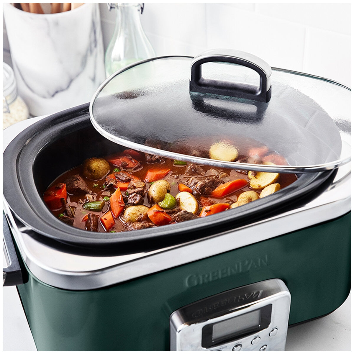 Greenpan Slow Cooker CC009380-001 Pine Green Pfas-Free 6L