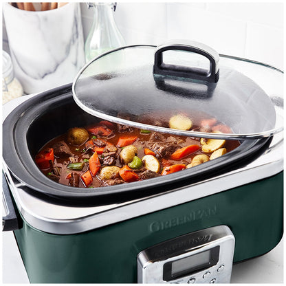 Greenpan Slow Cooker CC009380-001 Pine Green Pfas-Free 6L