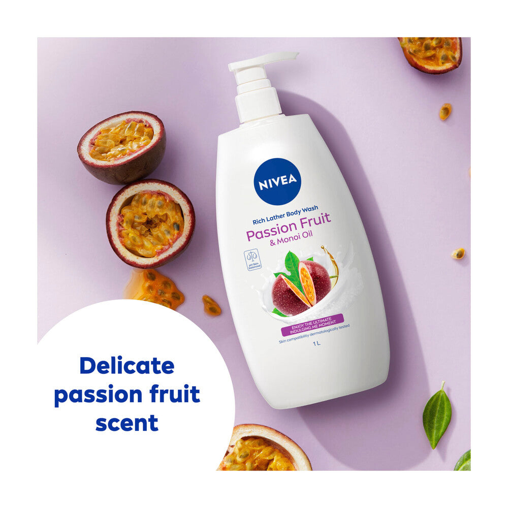 Nivea Shower Passionfruit And Monoi Oil - 1L