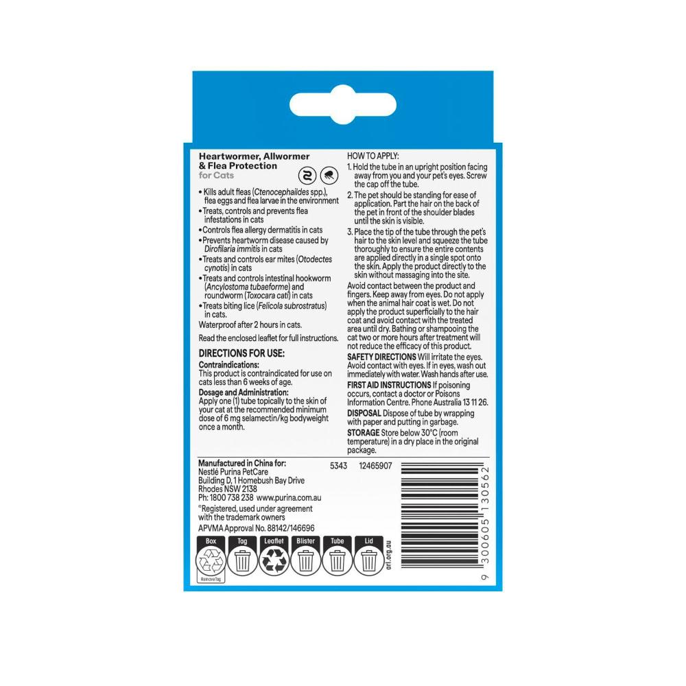 Purina Total Care Cat Treatment Heartwormer All Wormer Flea Control - 1 pack