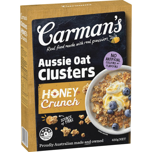 Carmans Clusters Aussie Oat Honey Crunch 450g
