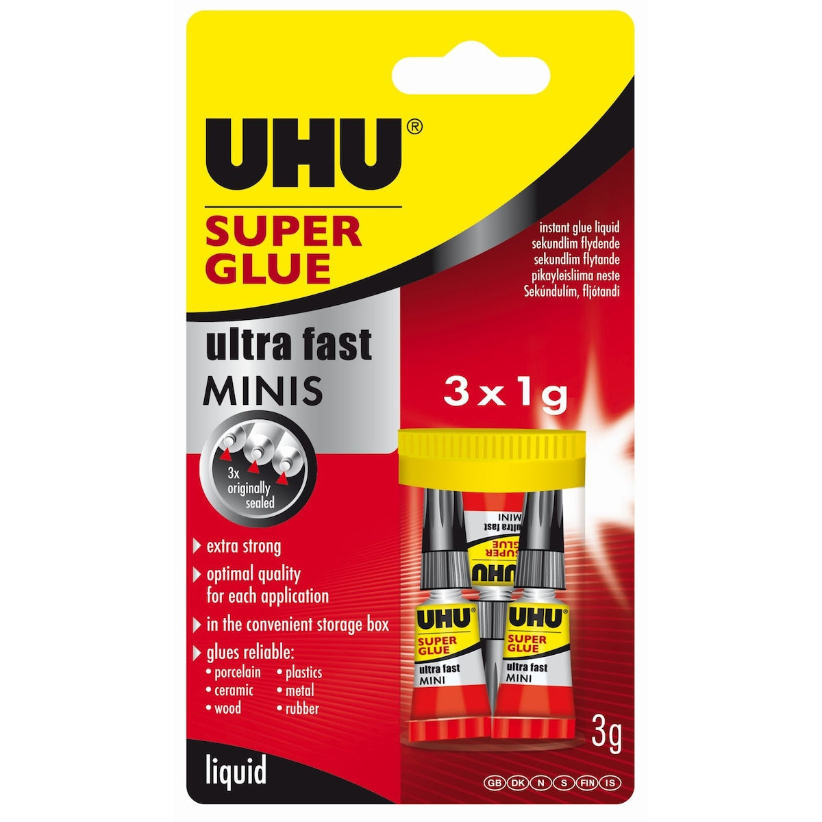 Uhu Super Glue Minis 1ml X 3 Pack