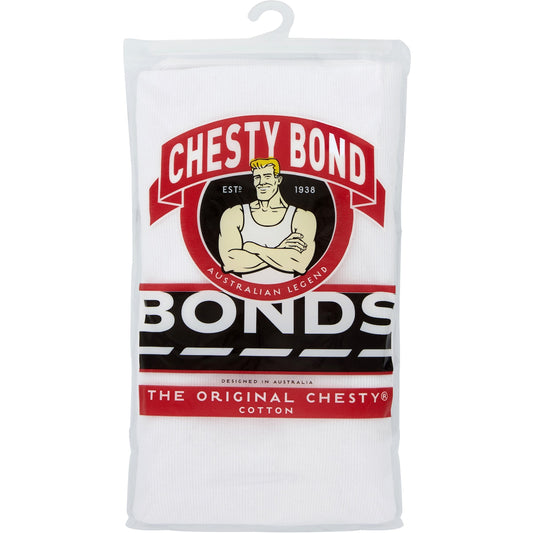 Bonds Singlet Mens Chesty White Size 18 Each
