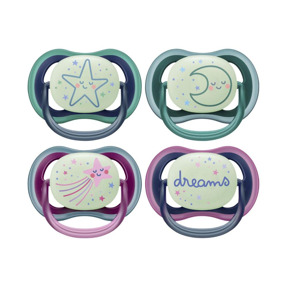 Philips Avent Soother Air Nighttime Mix Bpa Free 6-18 Months - 2 Pack