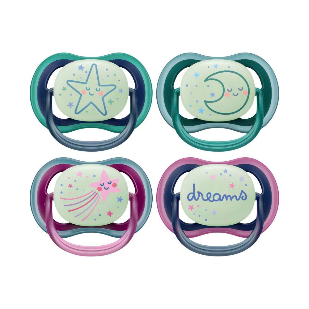 Philips Avent Soother Air Nighttime Mix Bpa Free 6-18 Months - 2 Pack