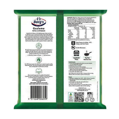 Borg's Feta & Spinach Gozleme - 300g