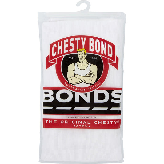 Bonds Singlet Mens Chesty White Size 20 Each