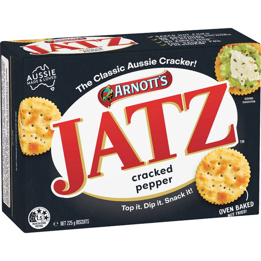 Arnott's Jatz Cracked Pepper Cracker Biscuits 225g