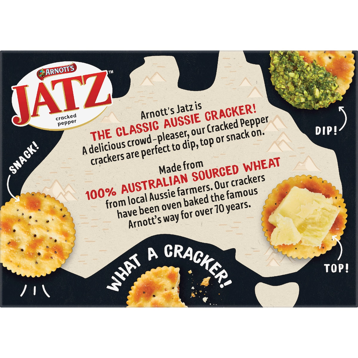 Arnotts Jatz Cracked Pepper Crackers 225g