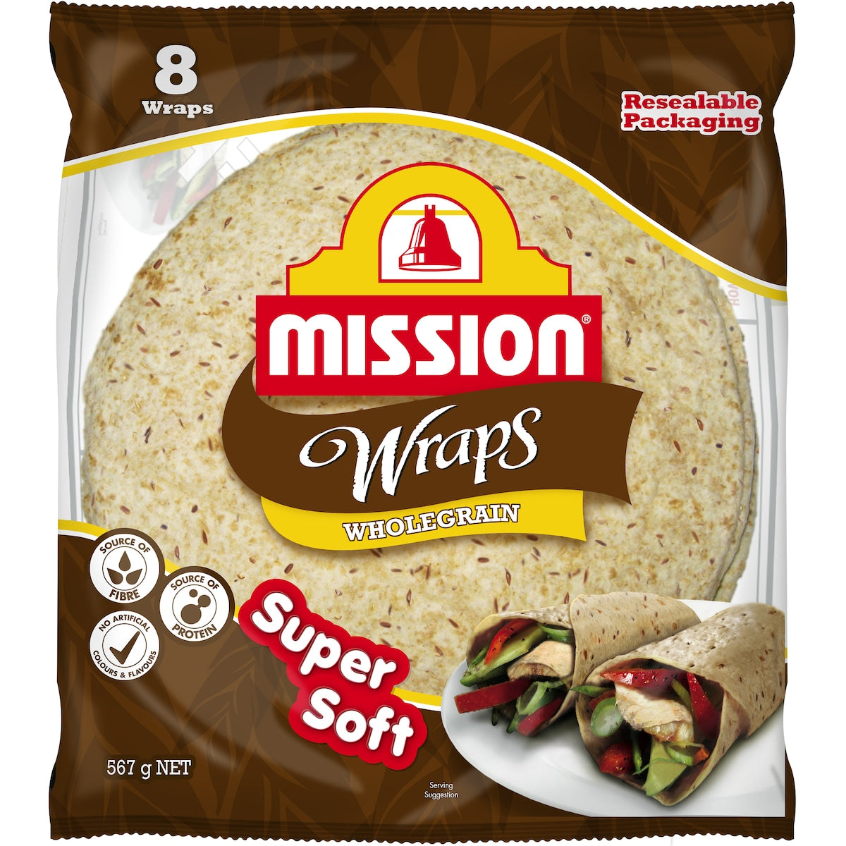 Mission Wraps Wholegrain 8 Pack 567g