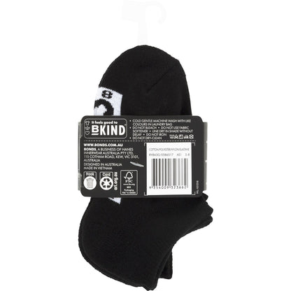 Bonds Kids Socks Lowcut Sport Size 3-8 Assorted 3 Pack