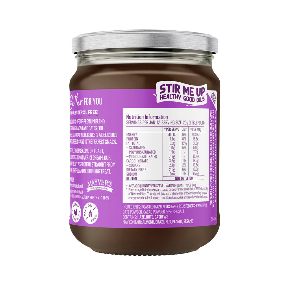 Mayver's Smooth Natural Hazelnut Cacao & Cashew Butter - 240g