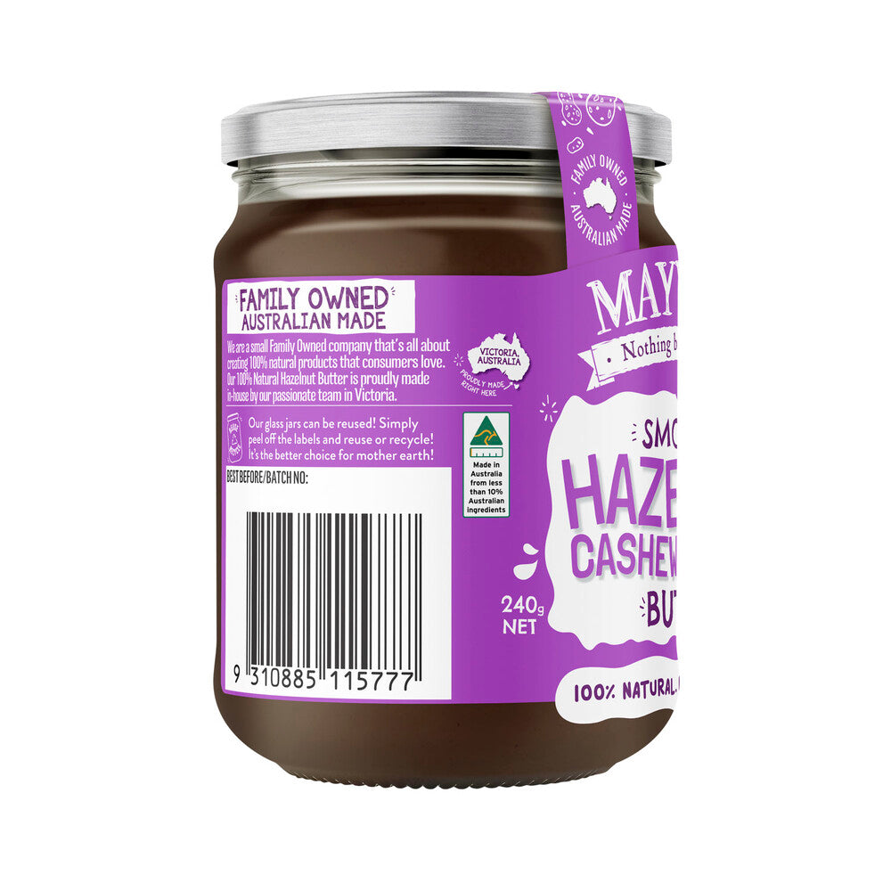 Mayver's Smooth Natural Hazelnut Cacao & Cashew Butter - 240g