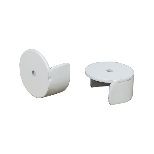 Pillar 25mm White Curtain Rod Stirrup Bracket 2 Pack