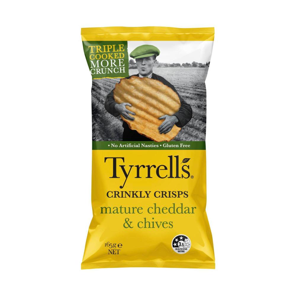 Tyrrells Crinkle Cut Mature Cheddar - 165g